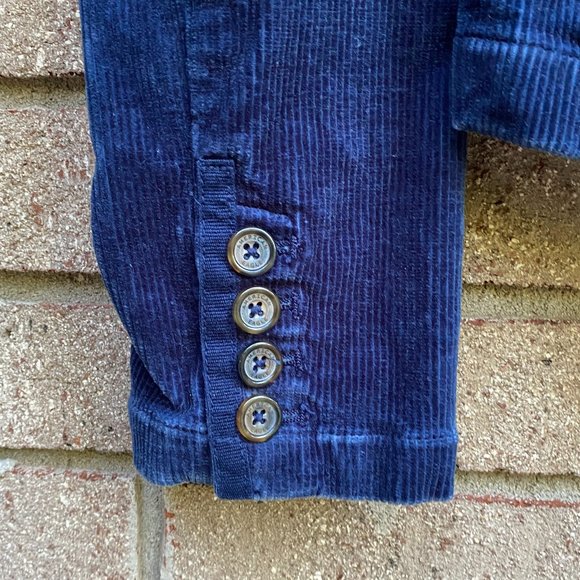 AMERICAN EAGLE OUTFITTERS Blue Corduroy Elbow Patch Shacket Blazer Size S - Picture 6 of 10